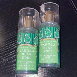 Bath & Body Works Vanilla Bean Noel Fine Fragrance Mist - Green & Gold Duo